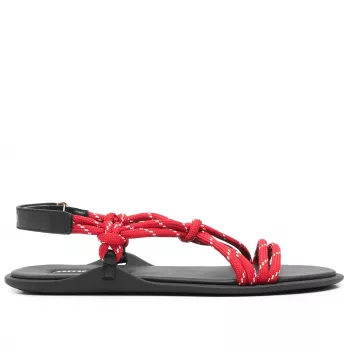 Miu Miu Knotted Rope Velcro Sandals: Walkable Luxe