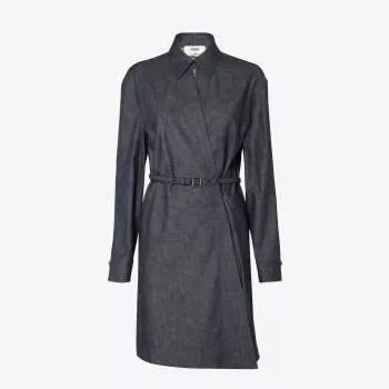 Fendi Light Blue Chambray Shirt Dress: Asymmetrical Style