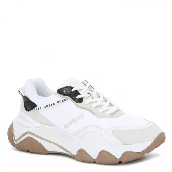 Guess White Lace-Up Sneakers for Chic Winter Outfits
