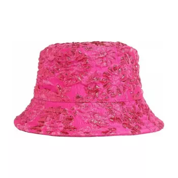 Valentino Garavani Silk-Blend Bucket Hat: Metallic Florals