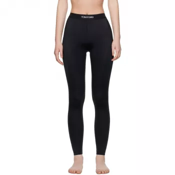 Tom Ford Lustrous Leggings: Monogram Waistband Style